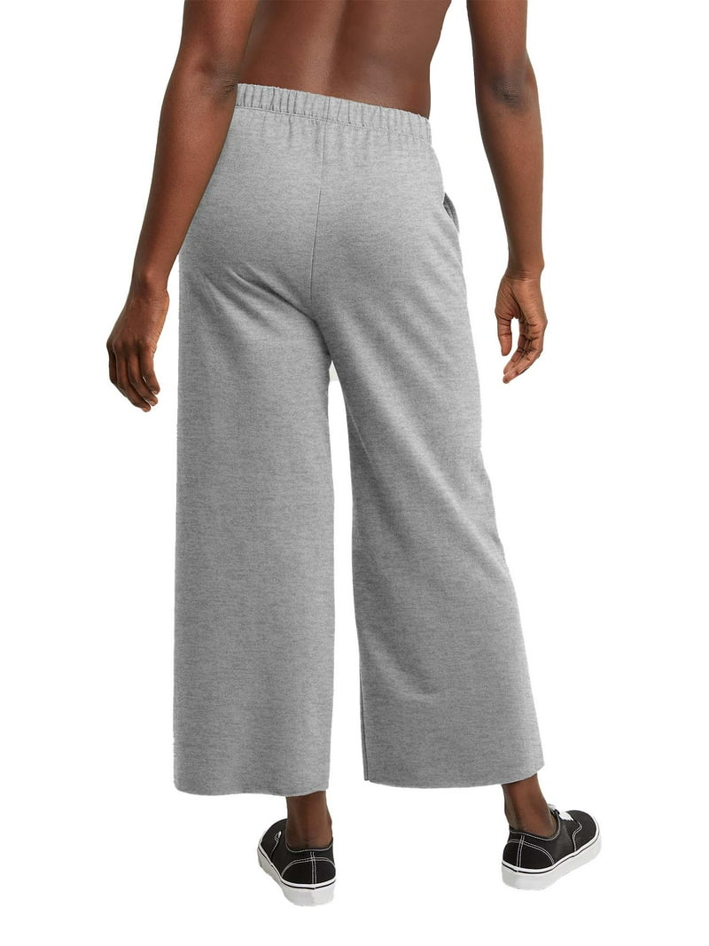 Hanes Originals Women's French Terry Wide Leg Cropped Pants