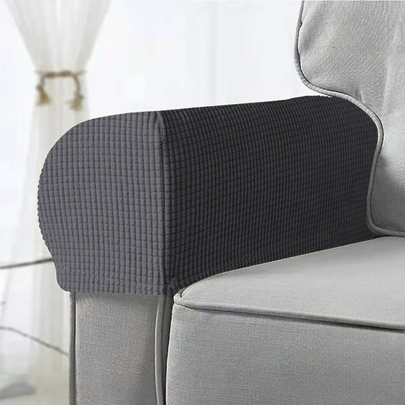 Boovnll All Inclusive Solid Color Plaid Sofa Armrest Cover Elastic Sofa Armrest Protective Cover Thickened Non Slip Armrest Cover Universal for All Seasons 2Pc, Home Decor, Room Decor