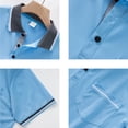 thumbnail image 5 of Fabrcox Mens Polo Shirts Short Sleeve Collared Button Henley Shirt Men Color Block Summer Workout Going Out Mens Golf Shirts with Pocket, 5 of 6