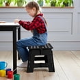 thumbnail image 5 of Utopia Home Folding Step Stool with Handle – 9 Inch Anti Slip Collapsible Stool – Holds Up to 300 lbs – Sturdy Plastic Step Stool Foldable for Kitchen, Bathroom and Home Use (2-Pack, Black), 5 of 8