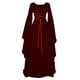 thumbnail image 1 of Qarigey Vestido maxi con cinturón de fiesta de manga larga y cuello para mujer Disfraz de Halloween Cosplay Vestidos vino rojo XL, 1 of 4