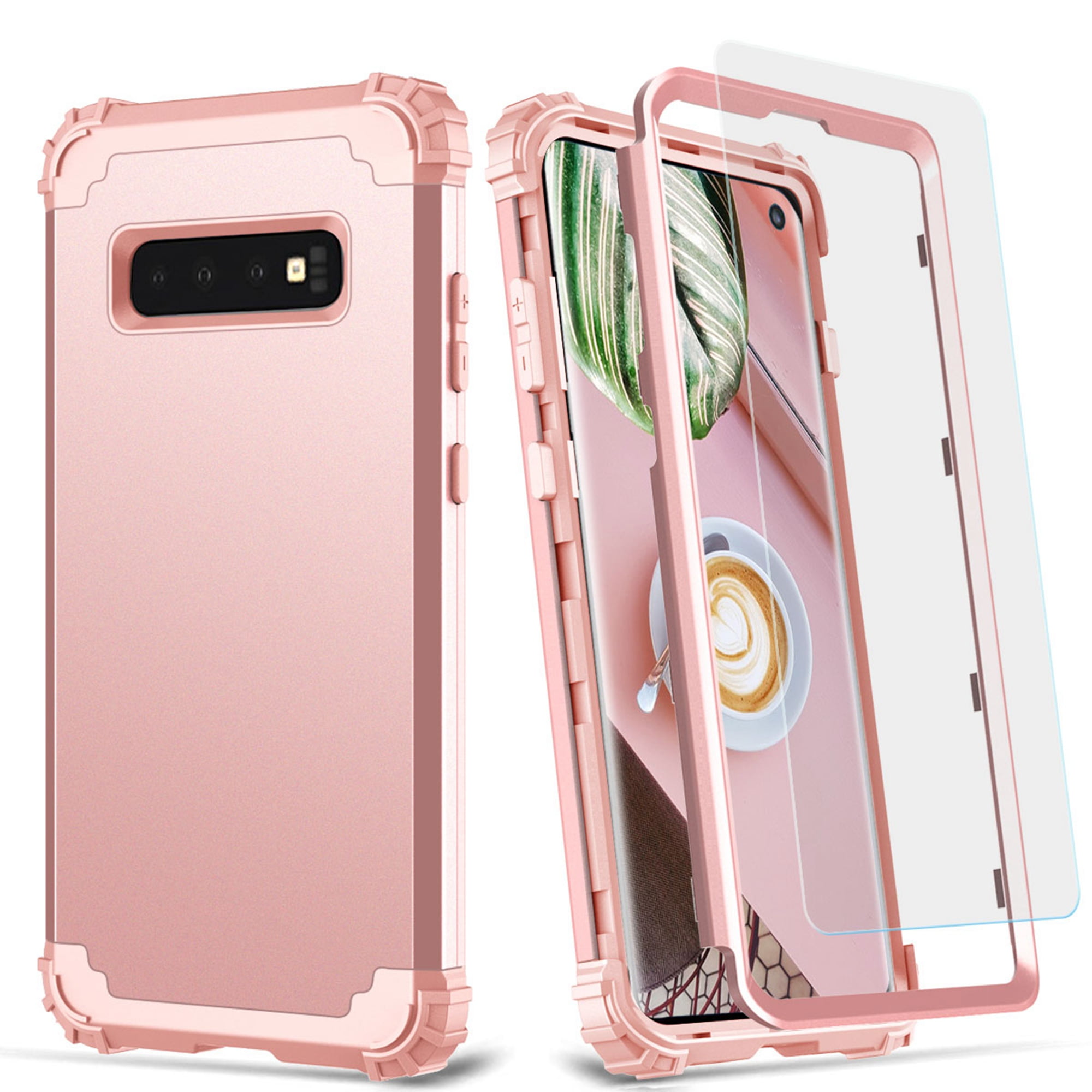 Dteck Galaxy S10 Case with Tempered Glass Screen Protector, Dteck Heavy