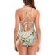 thumbnail image 2 of Traje de baño de una Pieza con Cuello en V Profundo para Mujer con Nudo de Corbata y Espalda Cruzada Flor Verde M Flor Verde M Xishao ropa, 2 of 2