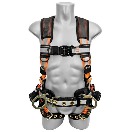 Frontline 100RCTB Reflective Construction Full Body Harness with Tongue Buckle Legs and Trauma Straps