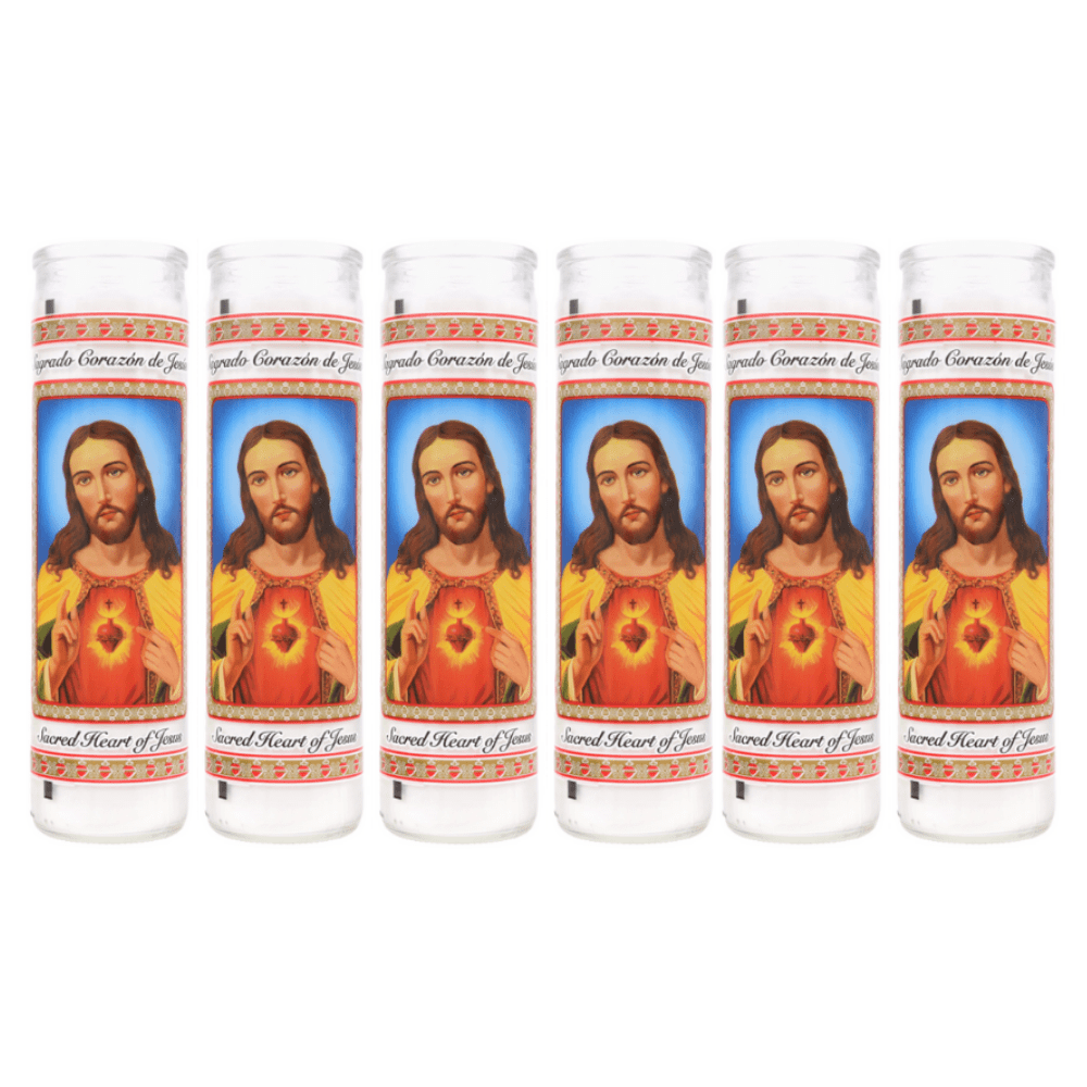 6 Pk Sacred Heart of Jesus Candles Devotional Vigil Novena Devotional Candles