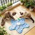thumbnail image 4 of Rechargeable Automatic Cat Toy, 3-Mode Touch-Activated Interactive Toy with Random Motion, Concealed Feather Squeaky Sound for Indoor Cats Kittens (Blue), 4 of 6