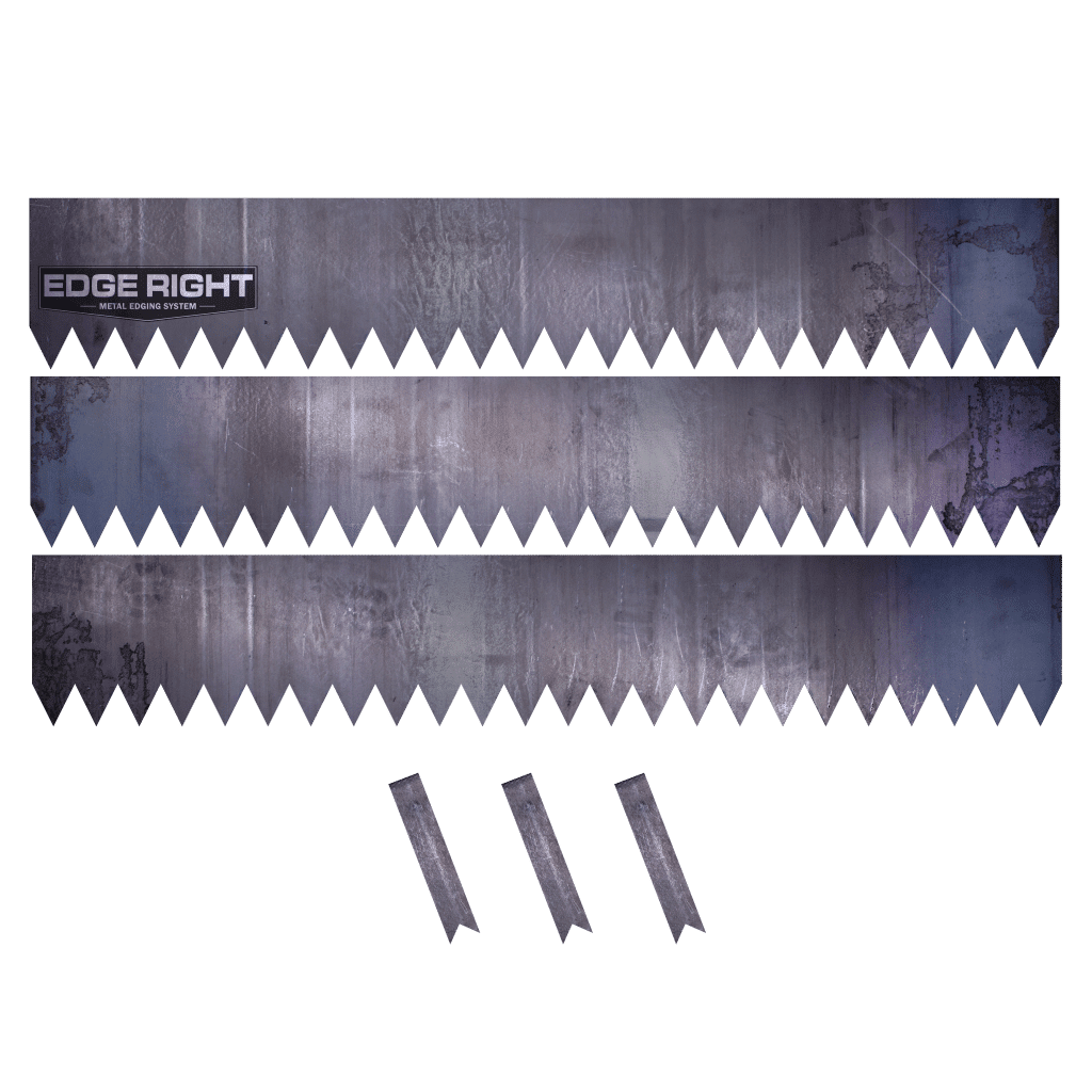 14-Gauge Cor-Ten Steel Hammer-in Landscape Edging 6 inch Depth 3 Pack Edge Right 24 inch Strips