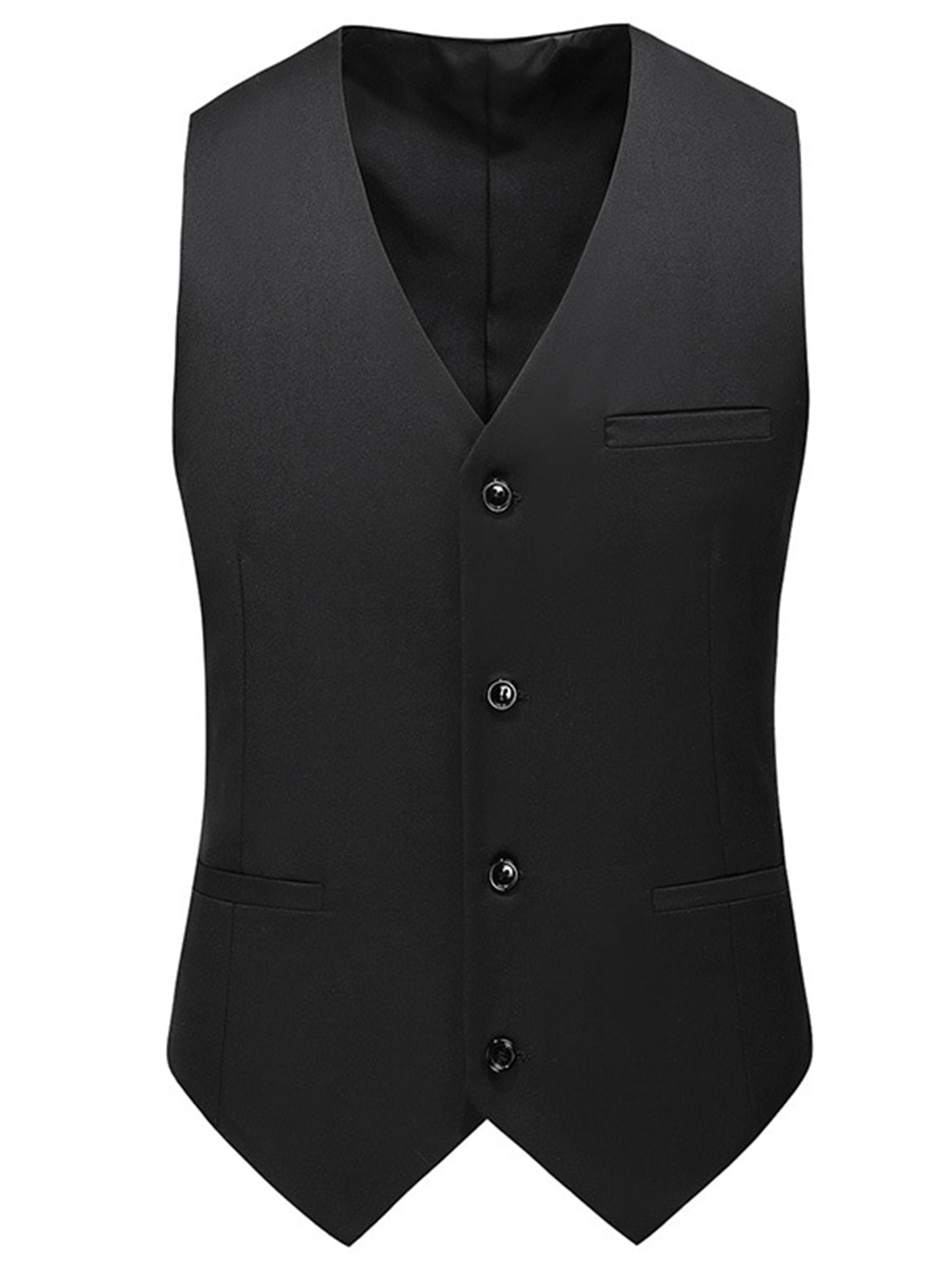 Frontwalk Mens VNeck Suit Vest Button Formal Suit Waistcoat Regular