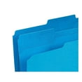 Staples Colored File Folders w/ Reinforced Tabs Letter 3 Tab Blue 100
