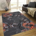 thumbnail image 2 of Allstar Rugs Allstar Exclusive Modern Floral Design Distressed Rug Orange 4' 11"x6' 11" 5' x 8', 2 of 5