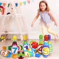 thumbnail image 4 of Kids Bowling Set With 10 Bowling Pins & 2 Balls, Educational Early Development Indoor & Outdoor Games Set, 4 of 4