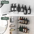 thumbnail image 4 of Siaomo Shower Caddy,5 Pack Adhesive Shower Shelves,Rustproof Stainless Steel Shower Organizer Storage,No Drilling Shelves for Bathroom Storage & Home Decor -Black, 4 of 7