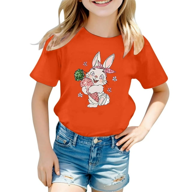 HNMKIU T-Shirt à Manches Courtes Imprimé Mode Décontractée pour Filles, Élégant et Confortable pour un Usage Quotidien