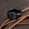 thumbnail image 4 of King Will Men's Black Signet Rings Tungsten Biker Band Ring For Men Thumb Pinky Polished Classic Plain Wedding Statement Promise Ring for Him Size 13, 4 of 7