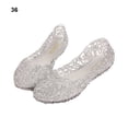 thumbnail image 3 of Minnieouse Zapatos de gelatina para mujer con estilo mezclado - Sandalias planas transpirables y fáciles de usar para zapatos casuales para el Calzado plateado 36.1, 3 of 6