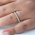 thumbnail image 3 of Arizona Turquoise and Diamond Full Eternity Ring, Engagement Ring, Round Cut Dalicate Handmade Jewelry, Wedding Ring, Diamond Dainty Anniversary Gift Jewelry,, 3 of 5
