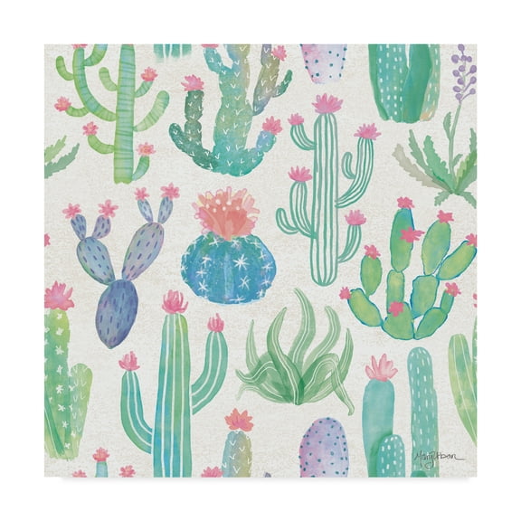 Trademark Fine Art 'Bohemian Cactus Step 01A' Canvas Art by Mary Urban