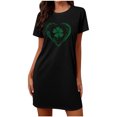 thumbnail image 4 of Sakmal Moomoo Nightgownss for Women St Patrick's Day Lightweight Short Sleeve Loungewear Shamrock Print Short Irish St Paddys Day Ladies Nightgown L, 4 of 5