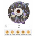 thumbnail image 6 of 15 Inch Round Placemats Set of 4, Purple Flowers Non Slip Heat Insulation PP Table Mats, Weeping Spring Floral Bicycle Wooden Farmhouse Washable Place Mats for Kitchen Dining Party Table Decor, 6 of 7