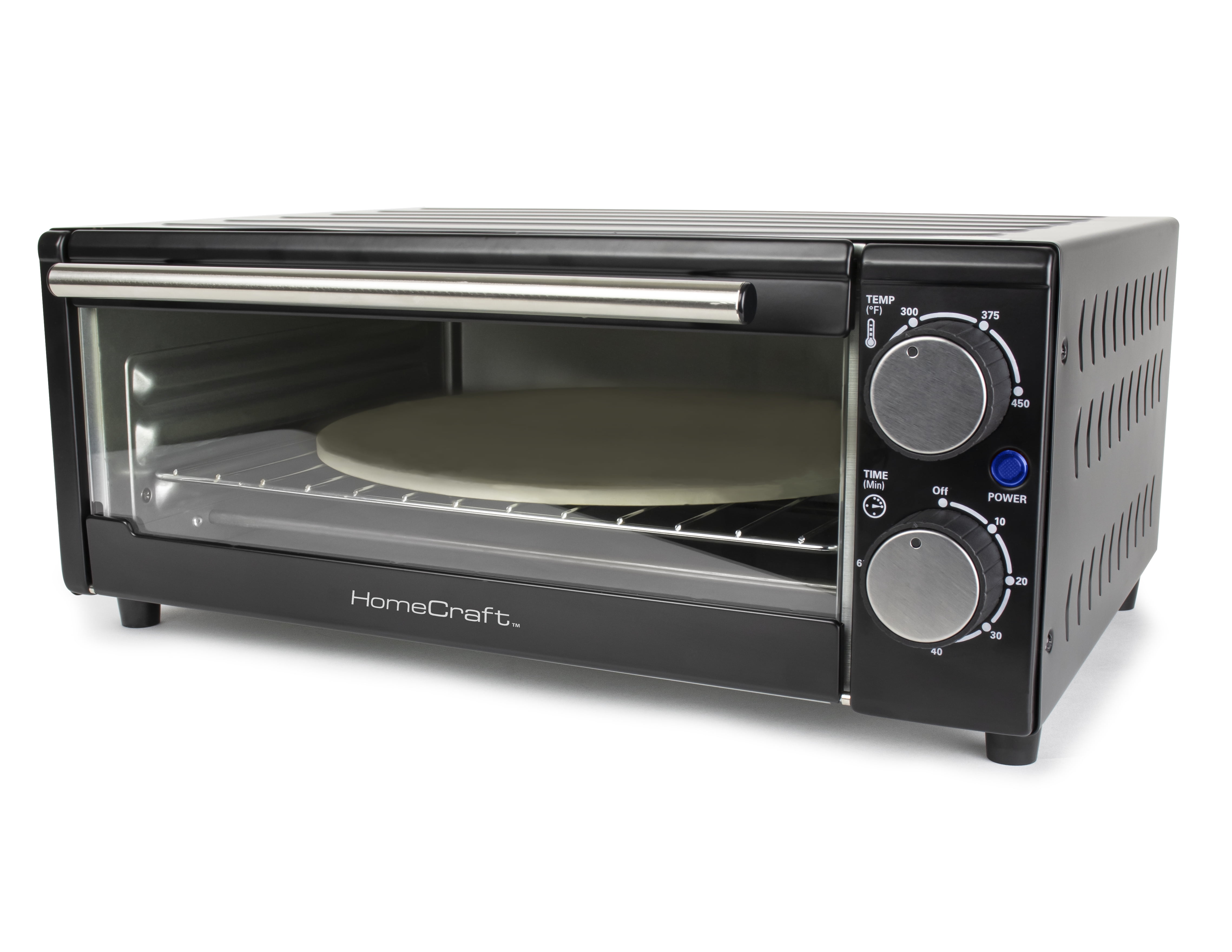 Home Craft HCPO12BK Convection Pizza Oven with Glass Door and Stone