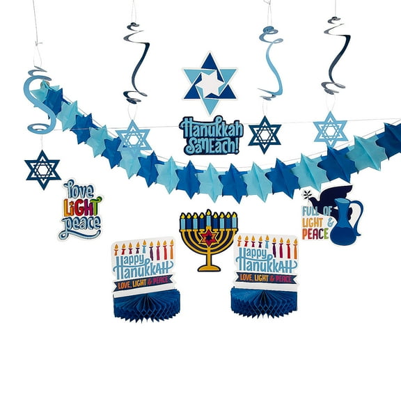 Hanukkah Decorating Kit, Party Decor, Hanukkah, 12 Pieces