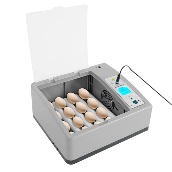 Egg Incubator 16 Eggs Automatic Egg Turner Digital Poultry Incubator with Temperature Control Humidity Air Circulation LED Egg Candler LCD Display Chicken Duck Quail Hatcher Machine Home Farm Use