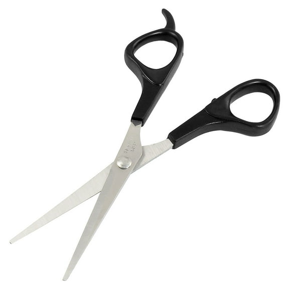 Unique Bargains 6.7" Portable Stainless Steel Straight Scissors Household Hair Paper Shear Black Silver Tone