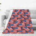 thumbnail image 4 of Salouo America Flags1 Print Bed Blankets,Flannel Blanket Comfortable Air Conditioning Blanket Lightweight Blanket for Sofa Bed Travel & Couch -80"x60", 4 of 8