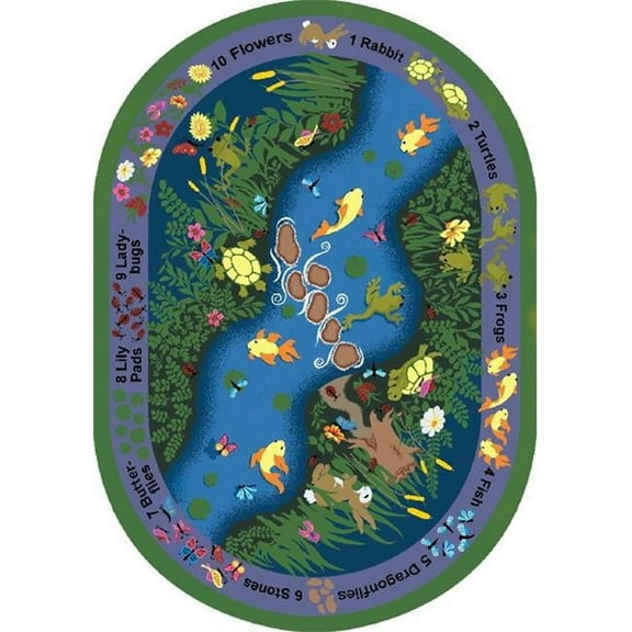 Joy Carpets Kid Essentials You Can Find 54" x 78" Oval Indoor Area Rug in Color Multi