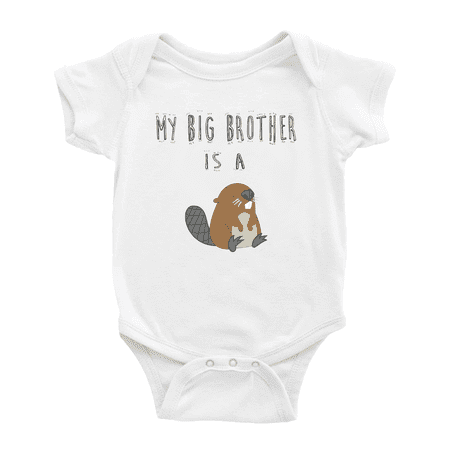 

My Big Brother Is A Beaver Cute Baby Clothing Bodysuits Boy Girl