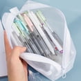 thumbnail image 5 of Large Capacity Pencil Case 2 Compartment Travel Pencil Organiser Bag Light Weight See Through Pencil Pouches for Student, 5 of 9