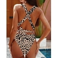 thumbnail image 4 of GHSDFBB Women's Halter Bandage Deep V Neck One Piece Monokini Swimsuit Swimwear, 4 of 6