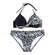 thumbnail image 1 of Txlixc 2 piezas de trajes de baño para mujer, sujetador halter de color de contraste acolchado con amarre para adultos + calzoncillos Txlixc Sexy, 1 of 4