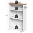 thumbnail image 4 of Tribesigns 4 Tier Slim Storage Cart with Wheels, Rolling Kitchen Cart Utility Cart with Storage Shelf, White, 4 of 11