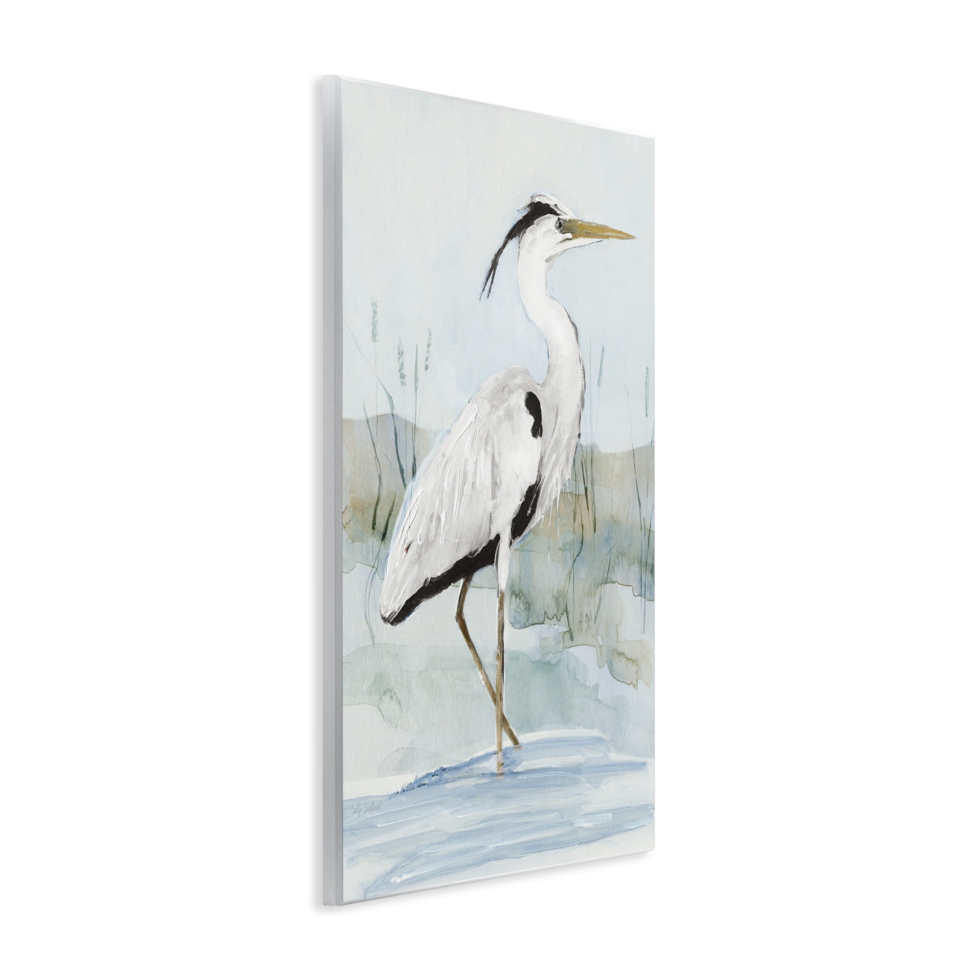 Stupell Industries Stepping White Egret Animals Painting Unframed Art Print Wall Art, 10 x 15