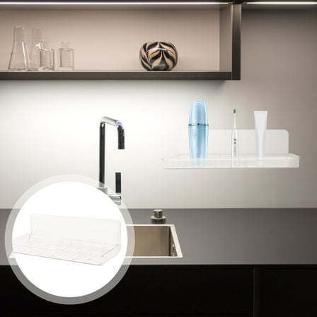 Worgeous Clear Storage Boxes Small Floating Shelf Wall Mounted Design Plastic 1Set