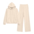 thumbnail image 3 of TOMVIGX Sweatsuits Women 2 Piece Outfit Loose Fit Matching Workout Sets Trendy Track Suits Hoodies Sweatshirt Wide Leg Pants Beige L, 3 of 6