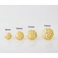 thumbnail image 5 of Nugget Stud Earrings - Yellow Gold Plated Sterling Silver Textured Chunky Studs - Hypoallergenic Minimalist Earrings for Men-Women 12mm, 5 of 5