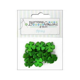 Buttons Galore Shamrock Novelty Button Super Value Pack – 50-Piece Assortment For St. Patrick's Day Crafts, Sewing, & DIY (Sizes 5/8" To 1 1/4")