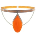 thumbnail image 3 of HKEJIAOI Mens Underwear Stretch Jockstrap Hollow Out Underpants Low Rise Briefs, Orange XL, 3 of 4