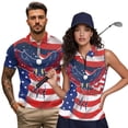 thumbnail image 2 of Garronmavis American Flag Eagle Matching Golf Shirts for Couple His and Hers Golf Shirts 4-Way Stretch Matching Mens Hawaiian Shirt Suitable for Tennis Enthusiasts Lightweight, 2 of 6