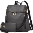 thumbnail image 1 of Makes Mochila Monedero para Mujer Bolso de Viaje de Cuero PU Bolso de diseño Convertible con Monedero 2 Piezas, 1 of 5