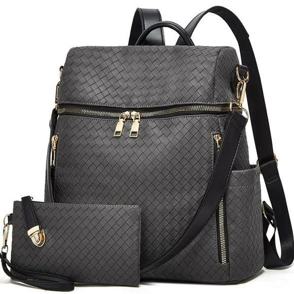 Makes Mochila Monedero para Mujer Bolso de Viaje de Cuero PU Bolso de diseño Convertible con Monedero 2 Piezas