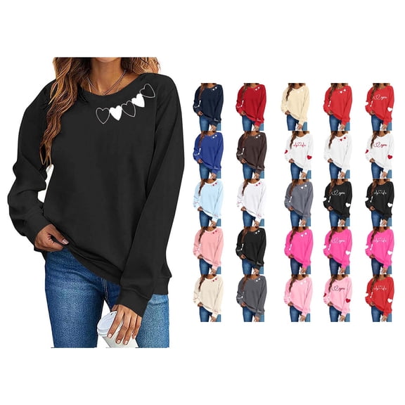 Ofreoo Women’s Printed Long Sleeve Sweatshirt, Crewneck Casual Pullover Top