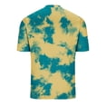 thumbnail image 4 of WRKEKC Men's Casual Short Sleeve Shirts Tie-Dye Printed Button-Front Crew Neck Top for Men Fashion Daily Wear Social Events and Leisure Time, 4 of 5