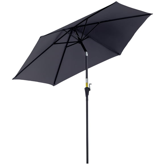 Outsunny 8.5' Round Aluminum Patio Umbrella Grey