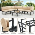 thumbnail image 4 of YODOLLA Ensemble de Meubles d'Extérieur en Métal 7 Pcs Ensemble de Conversation de Patio avec Table Basse, Beige, 4 of 7