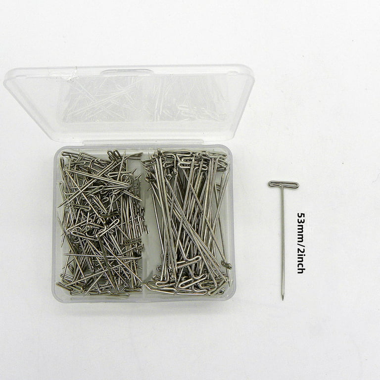 T Pins 100 Pack 1.5 inch T-Pins T Pins for Blocking Knitting Wig Pins T Pins  for Wigs Wig Pins for Foam Head T Pins for Sewing Wig T Pins Blocking Pins