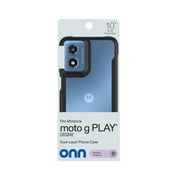 onn Dual-Layer Phone Case for Motorola moto g PLAY (2024) - Black/Clear