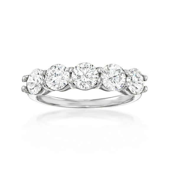 Ross-Simons 2.00 ct. t.w. Lab-Grown Diamond 5-Stone Ring in 14kt White Gold, Women's, Adult